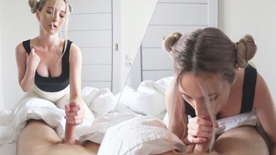 Увидев сестру в лосинах, брат сильно возбудился, а она помогла ему своей влажной киской получить оргазм